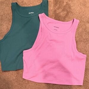 Wild Fable Vibrant Pink and Deep Green Crop Tops. Price is for both